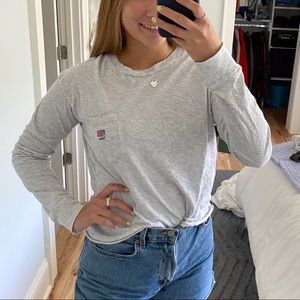 Brandy Melville USA Embroidered Pocket Shirt